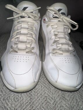 Nike Jordan Luka 77 Men's White Athletic Sneakers with Red Eyelet Accents